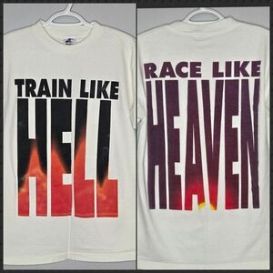 VTG Eastbay Tshirt 2 Sided Train Like Hell Race Like Heaven Made USA Mens Medium